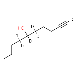 ChemSpider 2D Image | (4,4,5,6,6,10-~2~H_6_)-9-Decyn-5-ol | C10H12D6O
