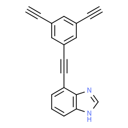 ChemSpider 2D Image | 4-[(3,5-Diethynylphenyl)ethynyl]-1H-benzimidazole | C19H10N2