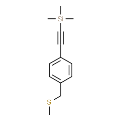 ChemSpider 2D Image | Trimethyl({4-[(methylsulfanyl)methyl]phenyl}ethynyl)silane | C13H18SSi