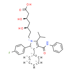 ChemSpider 2D Image | (3R,5R)-7-[2-(4-fluorophenyl)-5-isopropyl-3-phenyl-4-(phenylcarbamoyl)pyrrol-1-yl]-3,5-dihydroxy-heptanoic acid | C2613C7H35FN15NO5
