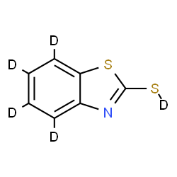 ChemSpider 2D Image | (~2~H_4_)-1,3-Benzothiazole-2-(~2~H)thiol | C7D5NS2