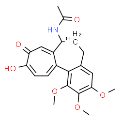 ChemSpider 2D Image | N-[10-Hydroxy-1,2,3-trimethoxy-9-oxo(6-~14~C)-5,6,7,9-tetrahydrobenzo[a]heptalen-7-yl]acetamide | C2014CH23NO6