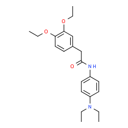 ChemSpider 2D Image | 2-(3,4-Diethoxyphenyl)-N-[4-(diethylamino)phenyl]acetamide | C22H30N2O3