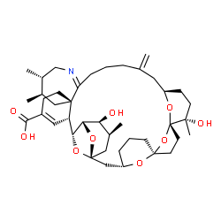 ChemSpider 2D Image | (1S,3S,7S,10S,11S,14R,23S,24R,26S,31R,32R,33S,34S,35S)-11,34-Dihydroxy-11,23,24,35-tetramethyl-16-methylene-37,38,39,40,41-pentaoxa-21-azaoctacyclo[30.4.1.1~1,33~.1~3,7~.1~7,10~.1~10,14~.0~20,26~.0~26
,31~]hentetraconta-20,29-diene-29-carboxylic acid | C41H61NO9