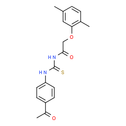 ChemSpider 2D Image | N-[(4-Acetylphenyl)carbamothioyl]-2-(2,5-dimethylphenoxy)acetamide | C19H20N2O3S