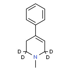 ChemSpider 2D Image | 1-Methyl-4-phenyl(2,2,6,6-~2~H_4_)-1,2,3,6-tetrahydropyridine | C12H11D4N