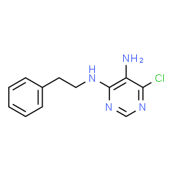 ChemSpider 2D Image | 6-Chloro-N~4~-(2-phenylethyl)-4,5-pyrimidinediamine | C12H13ClN4