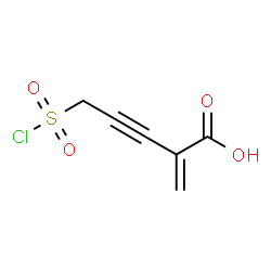 ChemSpider 2D Image | 5-(Chlorosulfonyl)-2-methylene-3-pentynoic acid | C6H5ClO4S