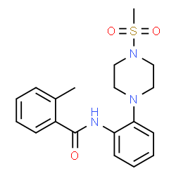ChemSpider 2D Image | 2-Methyl-N-{2-[4-(methylsulfonyl)-1-piperazinyl]phenyl}benzamide | C19H23N3O3S