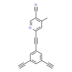 ChemSpider 2D Image | 6-[(3,5-Diethynylphenyl)ethynyl]-4-methylnicotinonitrile | C19H10N2