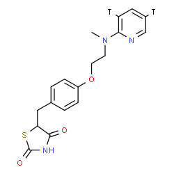 ChemSpider 2D Image | 5-[4-(2-{Methyl[(3,5-~3~H_2_)-2-pyridinyl]amino}ethoxy)benzyl]-1,3-thiazolidine-2,4-dione | C18H17T2N3O3S