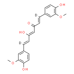 ChemSpider 2D Image | (1E,4Z,6E)-5-Hydroxy-1,7-bis(4-hydroxy-3-methoxyphenyl)(1,7-~2~H_2_)-1,4,6-heptatrien-3-one | C21H18D2O6