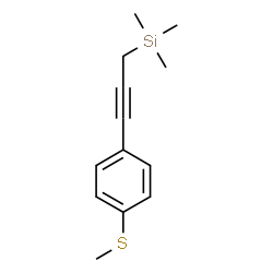 ChemSpider 2D Image | Trimethyl{3-[4-(methylsulfanyl)phenyl]-2-propyn-1-yl}silane | C13H18SSi