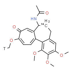 ChemSpider 2D Image | N-{1,2,3-Trimethoxy-10-[(~3~H_1_)methyloxy]-9-oxo(6-~14~C)-5,6,7,9-tetrahydrobenzo[a]heptalen-7-yl}acetamide | C2114CH24TNO6