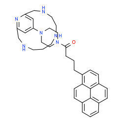ChemSpider 2D Image | 4-(1-Pyrenyl)-1-{4-[3,6,10,16-tetraazabicyclo[10.3.1]hexadeca-1(16),12,14-trien-14-yl]-1-piperazinyl}-1-butanone | C36H42N6O