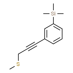 ChemSpider 2D Image | Trimethyl{3-[3-(methylsulfanyl)-1-propyn-1-yl]phenyl}silane | C13H18SSi
