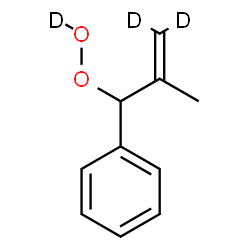 ChemSpider 2D Image | 2-Methyl-1-phenyl(3,3-~2~H_2_)-2-propen-1-yl (~2~H)hydroperoxide | C10H9D3O2
