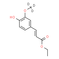 ChemSpider 2D Image | Ethyl (2E)-3-{4-hydroxy-3-[(~2~H_3_)methyloxy]phenyl}acrylate | C12H11D3O4