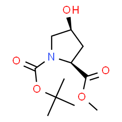 ChemSpider 2D Image | Methyl cis-1-Boc-4-hydroxy-L-prolinate | C11H19NO5