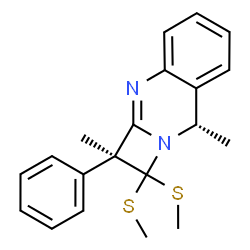 ChemSpider 2D Image | (2S,8S)-2,8-Dimethyl-1,1-bis(methylsulfanyl)-2-phenyl-2,8-dihydro-1H-azeto[2,1-b]quinazoline | C20H22N2S2