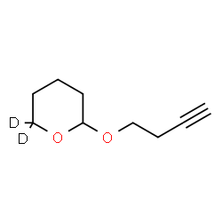 ChemSpider 2D Image | 2-(3-Butyn-1-yloxy)(6,6-~2~H_2_)tetrahydro-2H-pyran | C9H12D2O2