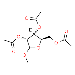 ChemSpider 2D Image | Methyl 2,3,5-tri-O-acetyl-D-(C~3~-~2~H)ribofuranoside | C12H17DO8