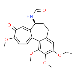 ChemSpider 2D Image | N-{(7S)-1,2,10-Trimethoxy-3-[(~3~H_1_)methyloxy]-9-oxo-5,6,7,9-tetrahydrobenzo[a]heptalen-7-yl}formamide | C21H22TNO6