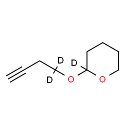 ChemSpider 2D Image | 2-deuterio-2-(1,1-dideuteriobut-3-ynoxy)tetrahydropyran | C9H11D3O2