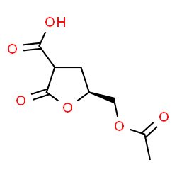 ChemSpider 2D Image | (5S)-5-(Acetoxymethyl)-2-oxotetrahydro-3-furancarboxylic acid | C8H10O6