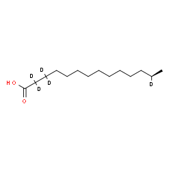 ChemSpider 2D Image | (13R)-(2,2,3,3,13-~2~H_5_)Tetradecanoic acid | C14H23D5O2