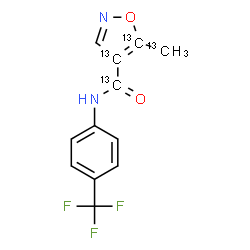 ChemSpider 2D Image | 5-(~13~C)Methyl-N-[4-(trifluoromethyl)phenyl](4,5-~13~C_2_)-1,2-oxazole-4-(~13~C)carboxamide | C813C4H9F3N2O2