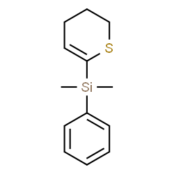 ChemSpider 2D Image | 3,4-Dihydro-2H-thiopyran-6-yl(dimethyl)phenylsilane | C13H18SSi