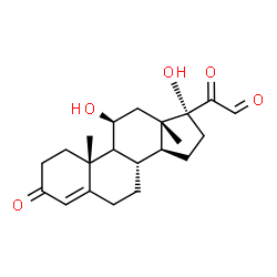 ChemSpider 2D Image | (9xi,11beta)-11,17-Dihydroxy-3,20-dioxopregn-4-en-21-al | C21H28O5