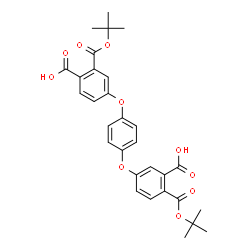 ChemSpider 2D Image | 4-[4-(3-Carboxy-4-{[(2-methyl-2-propanyl)oxy]carbonyl}phenoxy)phenoxy]-2-{[(2-methyl-2-propanyl)oxy]carbonyl}benzoic acid | C30H30O10
