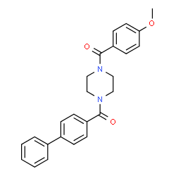 ChemSpider 2D Image | 4-Biphenylyl[4-(4-methoxybenzoyl)-1-piperazinyl]methanone | C25H24N2O3