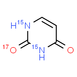 ChemSpider 2D Image | 2,4(1H,3H)-(~15~N_2_)Pyrimidine(2-~17~O)dione | C4H415N2O17O