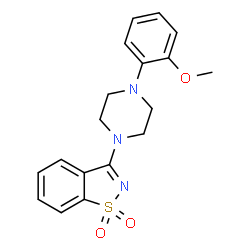 ChemSpider 2D Image | 3-[4-(2-Methoxyphenyl)-1-piperazinyl]-1,2-benzothiazole 1,1-dioxide | C18H19N3O3S