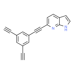 ChemSpider 2D Image | 6-[(3,5-Diethynylphenyl)ethynyl]-1H-pyrrolo[2,3-b]pyridine | C19H10N2