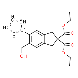 ChemSpider 2D Image | 1-[2,2-Bis(ethoxycarbonyl)-6-(hydroxymethyl)-2,3-dihydro-1H-inden-5-yl]-1,2,3,4,5-cyclopentanepentayl | C21H23O5