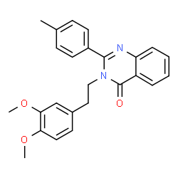ChemSpider 2D Image | 3-[2-(3,4-Dimethoxy-phenyl)-ethyl]-2-p-tolyl-3H-quinazolin-4-one | C25H24N2O3