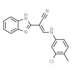 ChemSpider 2D Image | (2E)-2-(1H-Benzimidazol-2-yl)-3-[(3-chloro-4-methylphenyl)amino]acrylonitrile | C17H13ClN4
