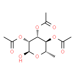 ChemSpider 2D Image | 2,3,4-Tri-O-acetyl-6-deoxy-alpha-L-mannopyranose | C12H18O8