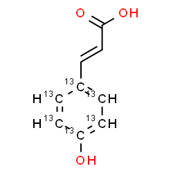 ChemSpider 2D Image | (2E)-3-[4-Hydroxy(~13~C_6_)phenyl]acrylic acid | C313C6H8O3