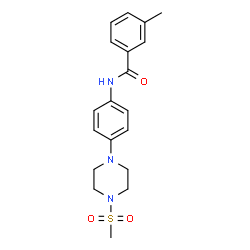 ChemSpider 2D Image | 3-Methyl-N-{4-[4-(methylsulfonyl)-1-piperazinyl]phenyl}benzamide | C19H23N3O3S