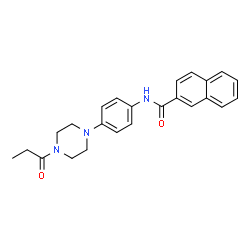 ChemSpider 2D Image | N-[4-(4-Propionyl-1-piperazinyl)phenyl]-2-naphthamide | C24H25N3O2