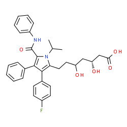 ChemSpider 2D Image | (3R)-7-[3-(4-Fluorophenyl)-1-isopropyl-4-phenyl-5-(phenylcarbamoyl)-1H-pyrrol-2-yl]-3,5-dihydroxyheptanoic acid | C33H35FN2O5