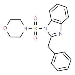 ChemSpider 2D Image | 2-Benzyl-1-(4-morpholinylsulfonyl)-1H-benzimidazole | C18H19N3O3S
