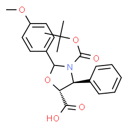 ChemSpider 2D Image | (4S,5R)-3-tert-butoxycarbony-2-(4-anisy)-4-phenyl-5-oxazolidinecarboxylic acid | C22H25NO6