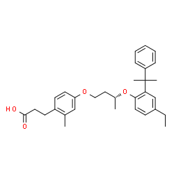 ChemSpider 2D Image | 3-(4-{(3R)-3-[4-Ethyl-2-(2-phenyl-2-propanyl)phenoxy]butoxy}-2-methylphenyl)propanoic acid | C31H38O4