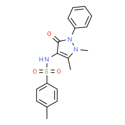 ChemSpider 2D Image | N-(1,5-Dimethyl-3-oxo-2-phenyl-2,3-dihydro-1H-pyrazol-4-yl)-4-methylbenzenesulfonamide | C18H19N3O3S